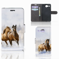 Acer Liquid Z520 Telefoonhoesje met Pasjes Paarden - thumbnail