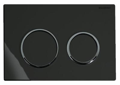 Geberit Omega 20 bedieningspaneel glans zwart/chroom/zwart voor Geberit Omega inbouwreservoir 12cm Geberit Omega 20 bedieningspaneel glans zwart/chroom/zwart voor Geberit Omega inbouwreservoir 12cm