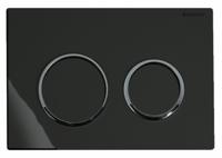 Geberit Omega 20 bedieningspaneel glans zwart/chroom/zwart voor Geberit Omega inbouwreservoir 12cm - thumbnail