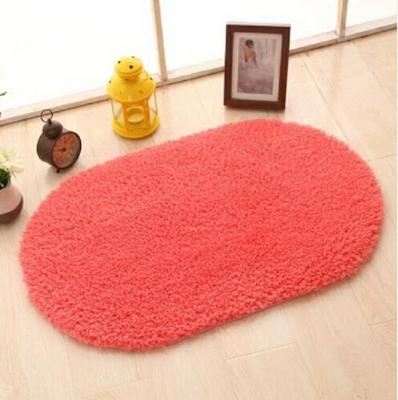 Faux Fur deken anti-slip Solid Bad tapijt kinderen kamer deurmatten ovale slaapkamer woonkamer tapijten grootte: 80x200cm (Rose rood)