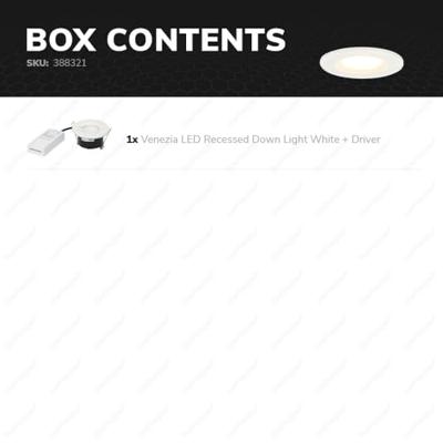 Venezia LED inbouwspot - 6 Watt 650 lumen - 2700K warm wit - Dimbaar - Rond - IP65 waterdicht - Wit - Voor binnen buiten en badkamer Venezia LED inbouwspot - 6 Watt 650 lumen - 2700K warm wit - Dimbaar - Rond - IP65 waterdicht - Wit - Voor binnen buiten en badkamer