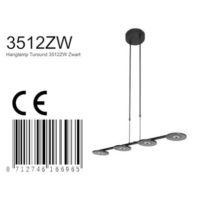 Steinhauer Zwarte led kantoor lampTuround - 3512ZW