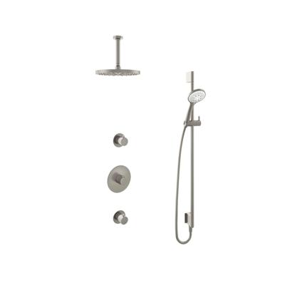 Hotbath Buddy - Inbouw Regendoucheset - 2 Stopkranen - Thermostatisch - Plafondbuis 15 cm - Hoofddouche 250 mm - Ronde Handdouche 3 Standen - Glijstang 900 mm - Waterbesparend - V02