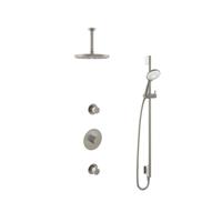 Hotbath Buddy - Inbouw Regendoucheset - 2 Stopkranen - Thermostatisch - Plafondbuis 15 cm - Hoofddouche 250 mm - Ronde Handdouche 3 Standen - Glijstang 900 mm - Waterbesparend - V02 - thumbnail