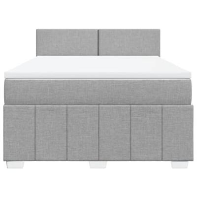 Boxspring met matras stof lichtgrijs 160x200 cm