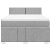 Boxspring met matras stof lichtgrijs 160x200 cm - thumbnail