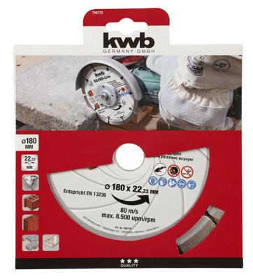 Diamant doorslijpschijf 178 mm KWB - Kwb Diamant doorslijpschijf 178 mm KWB - Kwb