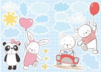 Kids Decor muurstickers grappige beren 20 delig - thumbnail