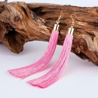 3 delige vrouwen Boho Fashion lange kwast Earrings(Pink) - thumbnail