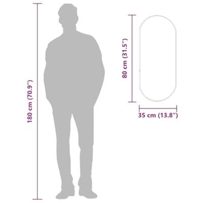 VidaXL Wandspiegel 80x35 cm ovaal zwart VidaXL Wandspiegel 80x35 cm ovaal zwart