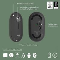 Logitech Pebble Mouse 2 M350s Muis Bluetooth Optisch Grafiet 3 Toetsen 400 dpi, 4000 dpi Geïntegreerd scrollwiel - thumbnail