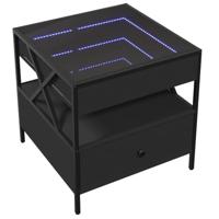 Salontafel met Infinity LED 50x50x51 cm zwart - thumbnail