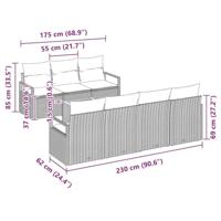 Tuinbankenset met opslag 8 pcs Zwart poly rattan - thumbnail