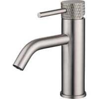 Saqu Crossed wastafelmengkraan geborsteld staal - thumbnail
