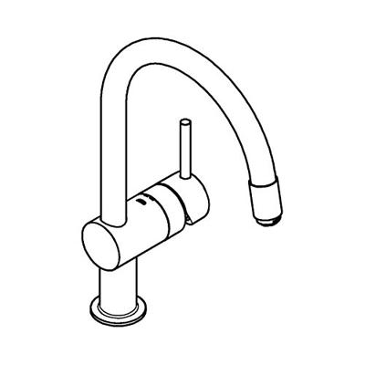 Grohe Minta keukenkraan met mousseur chroom