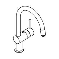Grohe Minta keukenkraan met mousseur chroom - thumbnail