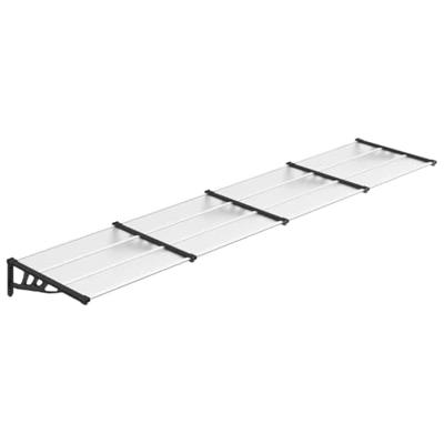 VidaXL Deurluifel 396x90 cm polycarbonaat zwart en transparant VidaXL Deurluifel 396x90 cm polycarbonaat zwart en transparant