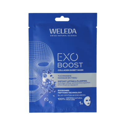 Weleda Exo boost collageen sheet mask bio 20 Milliliter Weleda Exo boost collageen sheet mask bio 20 Milliliter