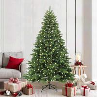 Kunstkerstboom met 300 LED met standaard Groen 210 cm PE en PVC - thumbnail