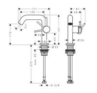 Hansgrohe Tecturis S 110 Fine CoolStart ééngreeps wastafelmengkraan met PushOpen, mat zwart - thumbnail