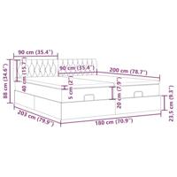 Ottoman bed met matrassen 180x200cm stof donkergrijs - thumbnail