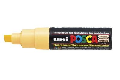 Uni Posca verfmarker 8k neon lichtoranje - beitelpunt 8mm Uni Posca verfmarker 8k neon lichtoranje - beitelpunt 8mm