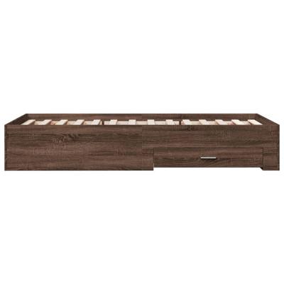 Bedframe met lades bewerkt hout bruin eikenkleurig 100x200 cm