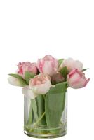 J-Line Tulpen in Vaas Groen Roze Small - thumbnail