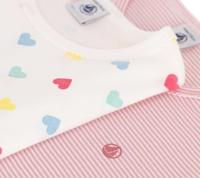 set van 2 korte pyjama's voor kinderen PETIT BATEAU wit - thumbnail