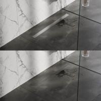 Brauer Douchegoot met Multifunctioneel Rooster en Flens - 90 cm - Rvs Geborsteld - thumbnail