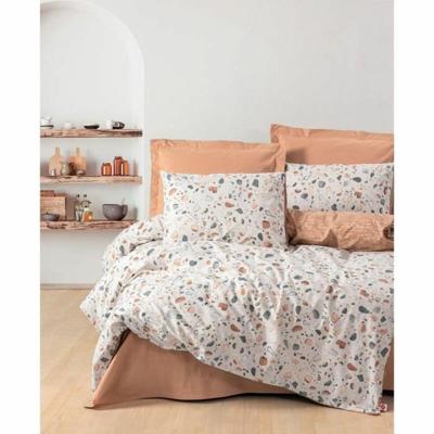 Beddengoedset - 1 dekbedovertrek 220 x 240 cm + 2 kussenslopen 60 x 60 cm - 100% katoen - Karamel