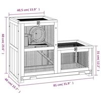 Hamsterkooi 81x40x60 cm massief vurenhout - thumbnail