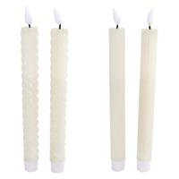 LED Kaarsen Moving Light + Timer 2 Stuks Ivoor Assorti - thumbnail