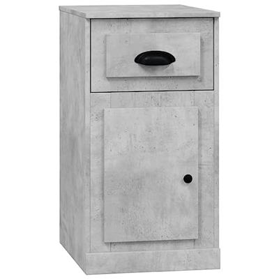 Bijzetkast met lade 40x50x75 cm bewerkt hout betongrijs