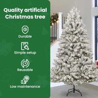 VidaXL Kunstkerstboom met 300 led groen en wit 300 cm pvc en metaal - thumbnail