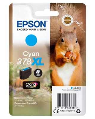 Epson 378XL 9.3ml 830pagina's Cyaan inktcartridge - [C13T37924020]