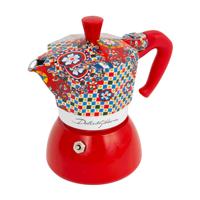Italiaanse Koffiepot Bialetti MOKA D&G Rood Roestvrij staal 4 Koppar - thumbnail