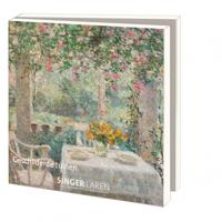 Kaartenmapje met env, vierkant: Geschilderde tuinen, Singer Laren - thumbnail