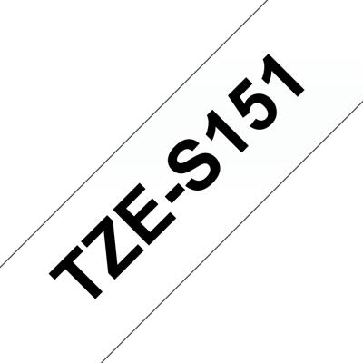 Labeltape extra sterk klevend Brother TZe, TZ TZe-S151 Tapekleur: Transparant Tekstkleur:Zwart 24 mm 8 m