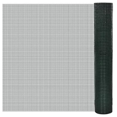 VidaXL Kippengaas 10x1 m gegalvaniseerd staal met pvc-coating groen