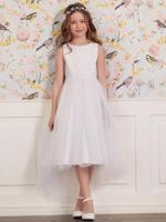 LILLY 08-1108-WH Communie Jurk | Maat: 128 - thumbnail