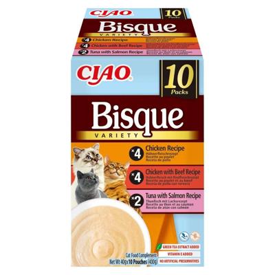 INABA Ciao Bisque Creamy soup with chicken, beef and fish - Kattensnoepje - 10x40g