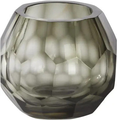 Light & Living theelichthouder glas eliza 10x9cm grijs