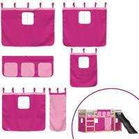 Stapelbed met glijbaan en gordijnen roze 90x200 cm - thumbnail