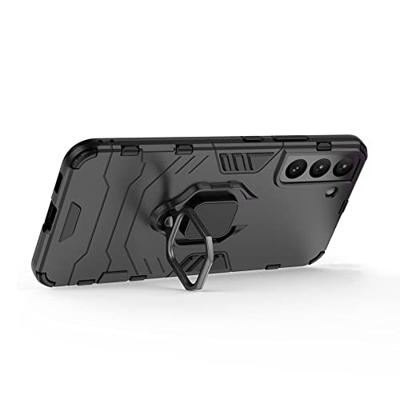 Lunso - Armor backcover hoes met ringhouder - Samsung Galaxy S22 Plus - Zwart