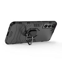 Lunso - Armor backcover hoes met ringhouder - Samsung Galaxy S22 Plus - Zwart - thumbnail