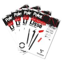 Tekenblok Clairefontaine Paint On A5 glad 25 vel 250gr wit | 4 stuks - thumbnail