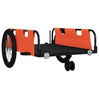 VidaXL Fietstrailer oxford stof en ijzer oranje en zwart - thumbnail