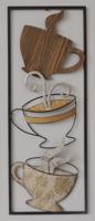 Wanddecoratie koffie metaal schilderij - thumbnail