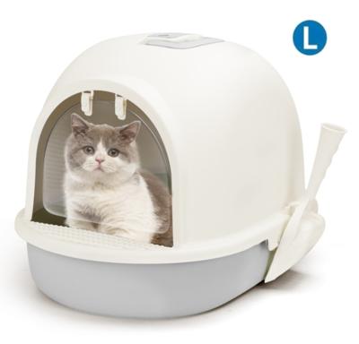 Nobleza Gesloten kattenbak met schepje - Maat L - Grijs Nobleza Gesloten kattenbak met schepje - Maat L - Grijs